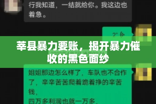 莘县暴力要账,揭开暴力催收的黑色面纱 莘县暴力要账,揭开暴力催收的黑色面纱