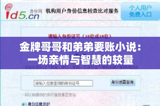 金牌哥哥和弟弟要账小说：一场亲情与智慧的较量